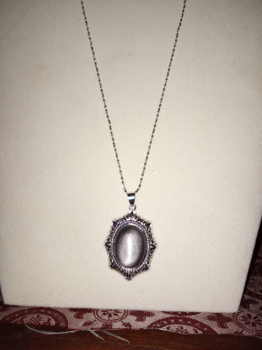 Silver Obsidian Pendant Necklace